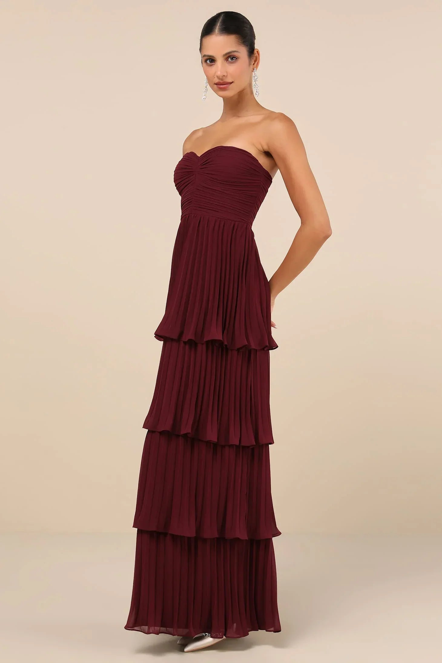 Plum Strapless Maxi Dress