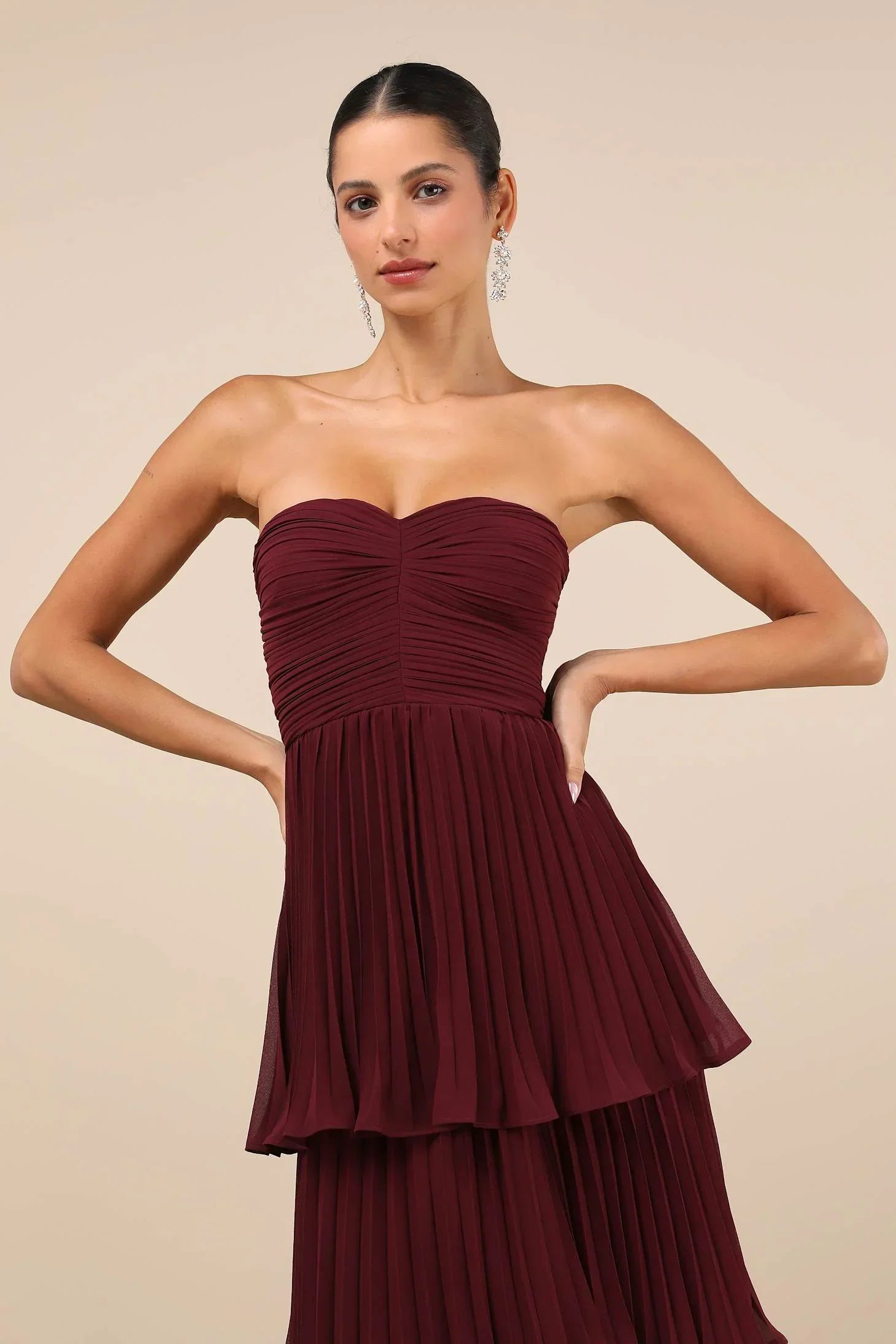 Plum Strapless Maxi Dress