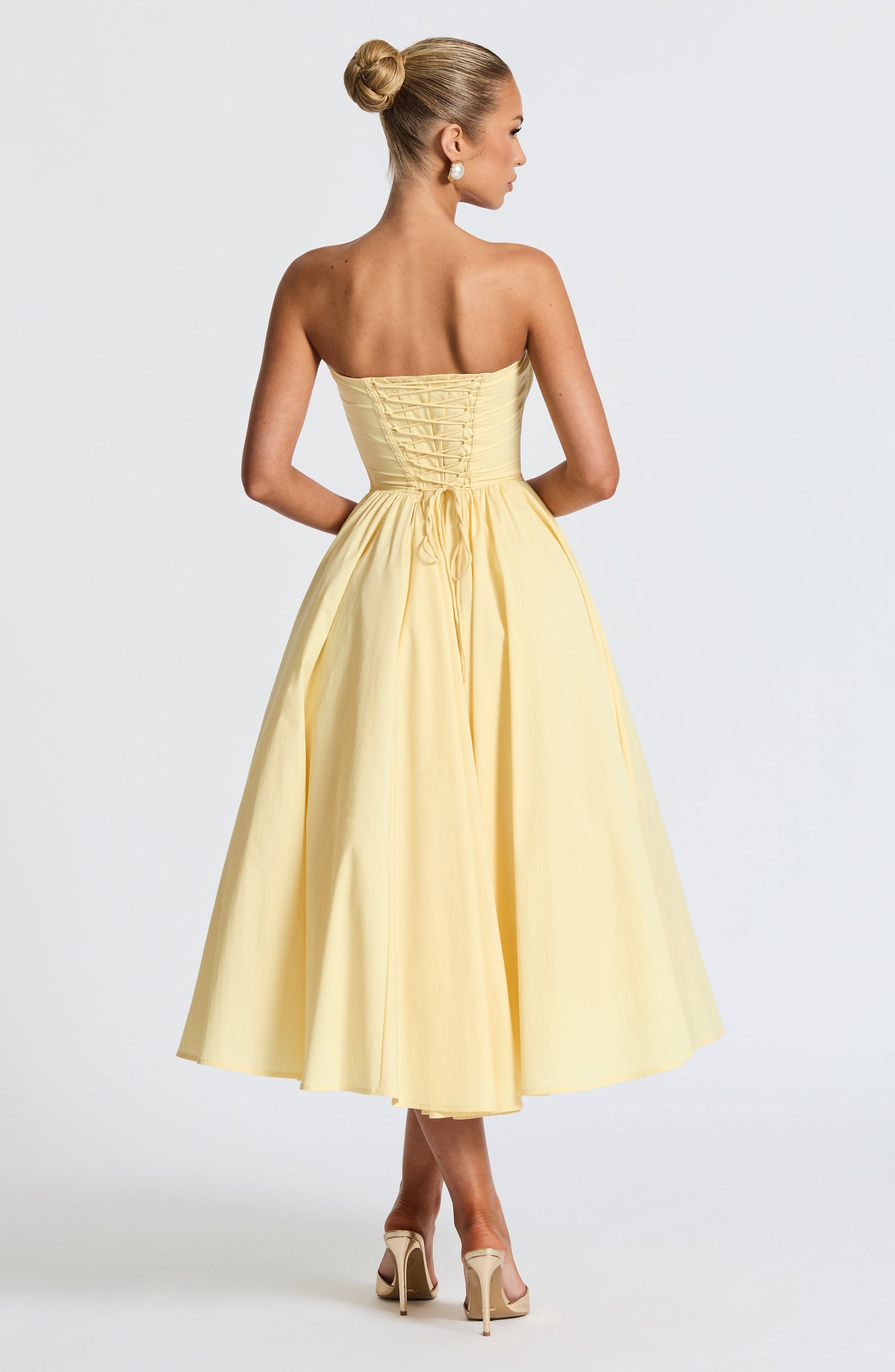 Amaline Dress Midi Dress - Yellow Butter