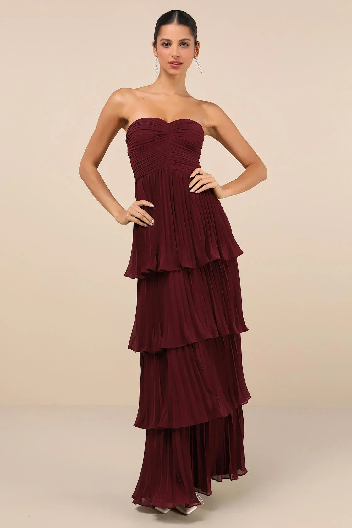 Plum Strapless Maxi Dress