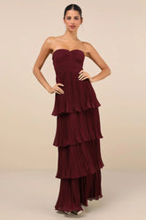 Plum Strapless Maxi Dress