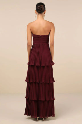Plum Strapless Maxi Dress