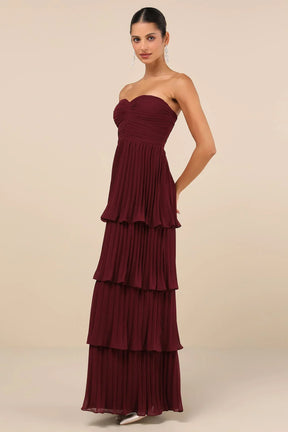 Plum Strapless Maxi Dress