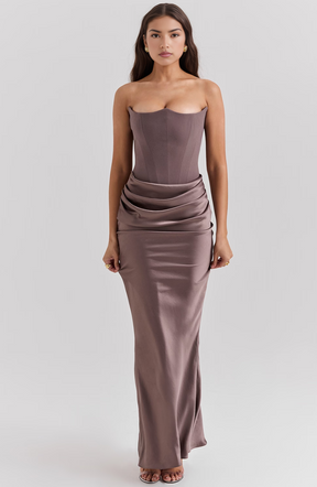 Noir Sculpt Gown Maxi Dress