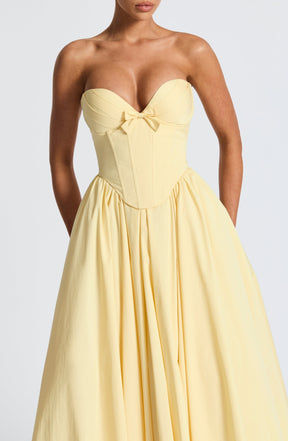 Amaline Dress Midi Dress - Yellow Butter